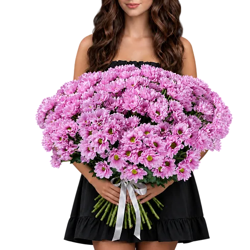 15 Розовых хризантем